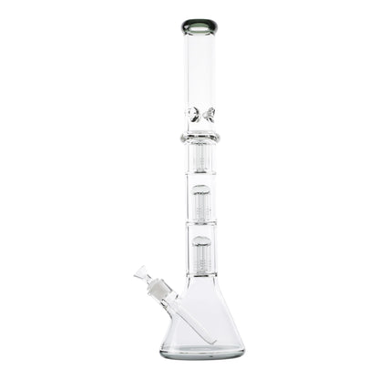 Ringed Triple Tree Perc Bong - 21in - hqdtechusa