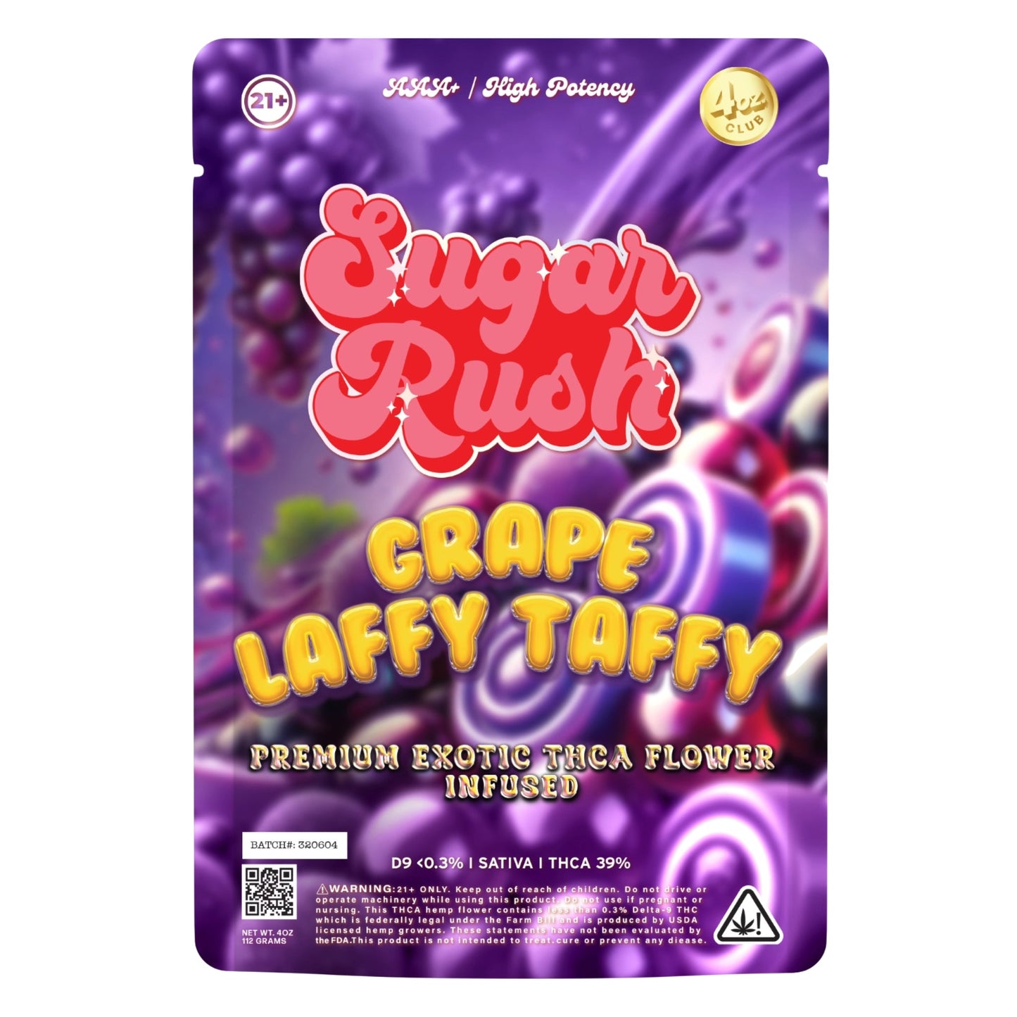 Sugar Rush Premium Exotic Grape Laffy Taffy THC-A Flower - 3.5g