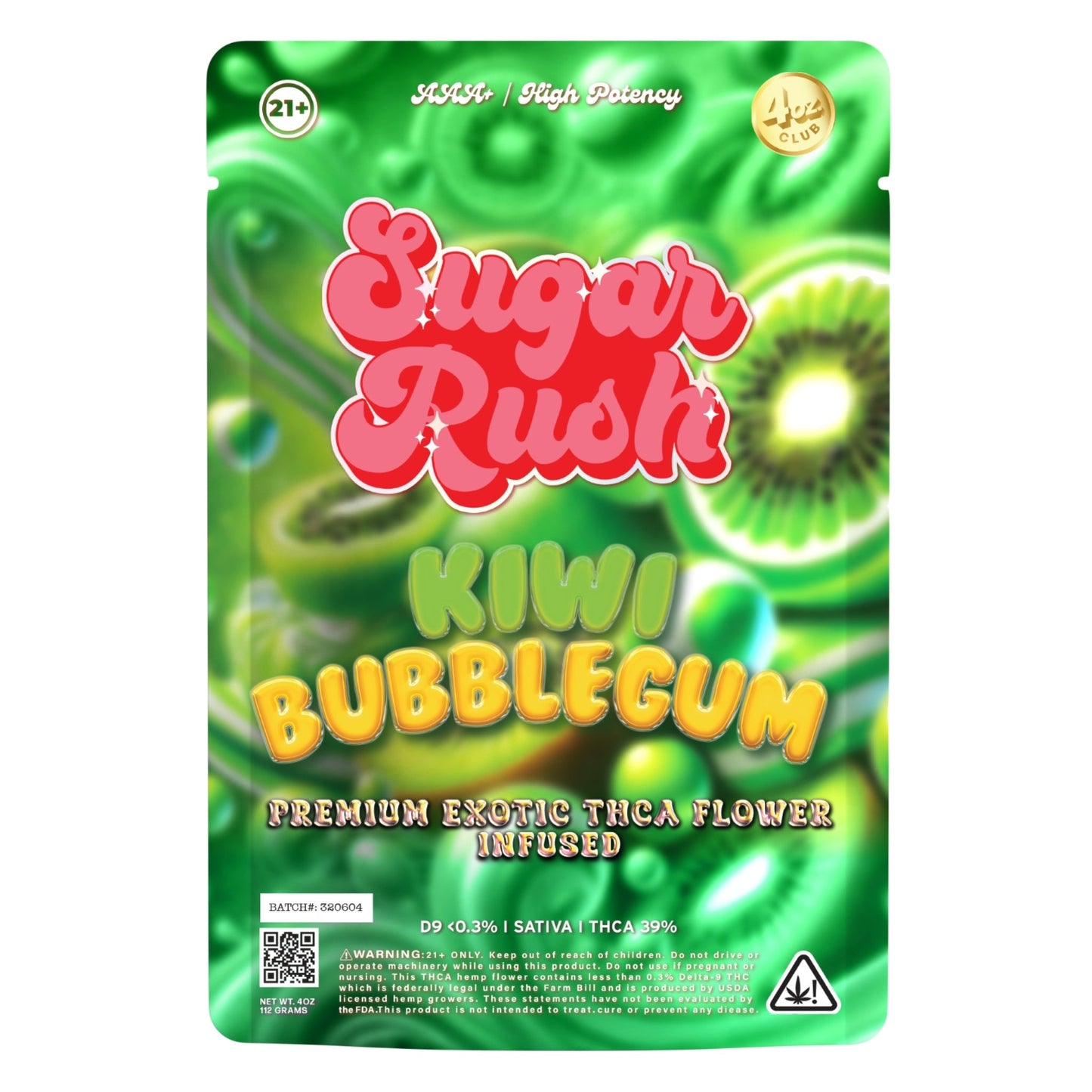 Sugar Rush Premium Exotic Kiwi Bubblegum THC-A Flower - 3.5g - hqdtechusa