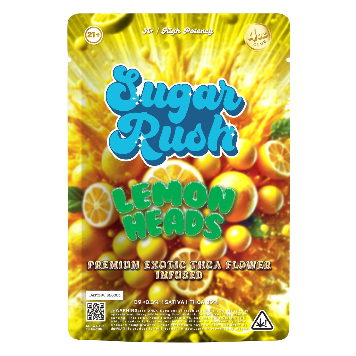 Sugar Rush Premium Exotic Lemon Heads THC-A Flower - 3.5g