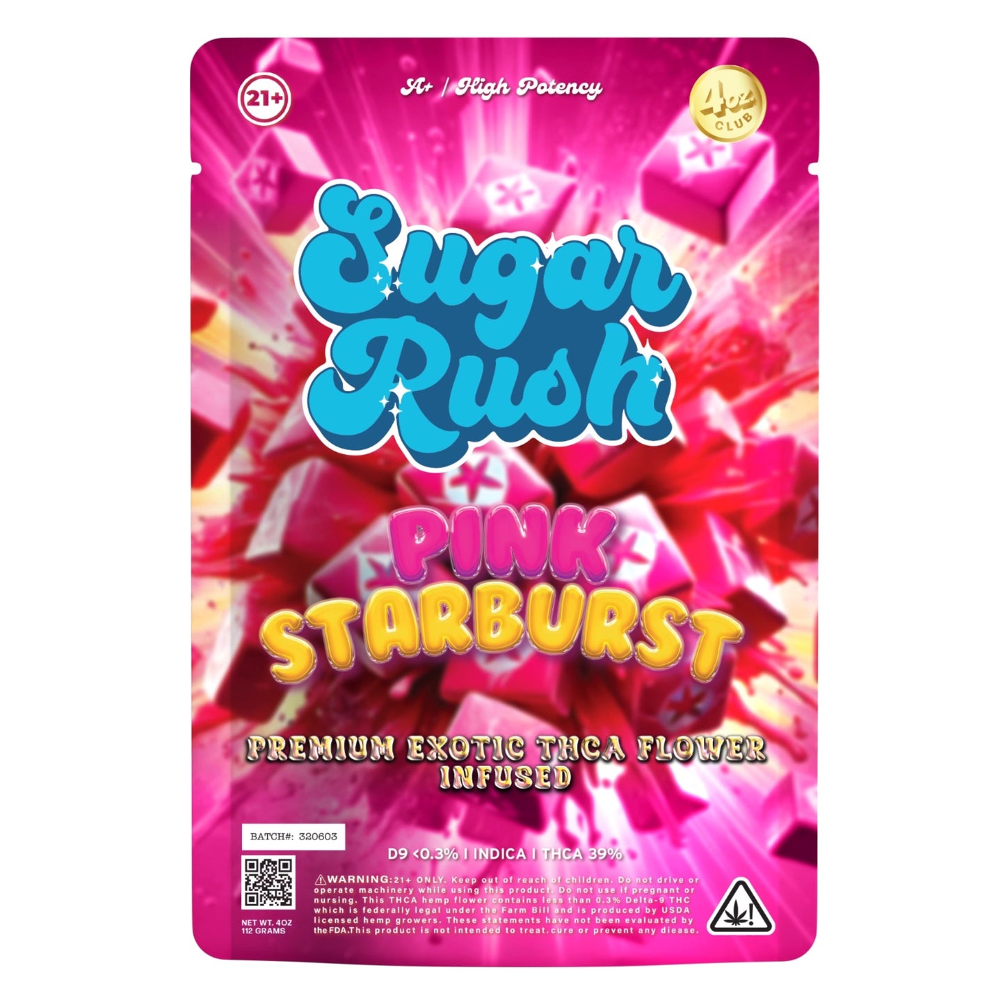 Sugar Rush Premium Exotic Pink Starburst THC-A Flower - 3.5g