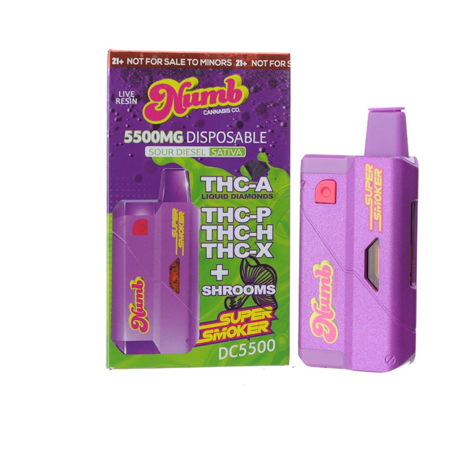 Super Smoker Shroom Sour Diesel Vaporizer - 5.5g - hqdtechusa