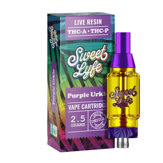 Sweet Lyfe Live Resin Purple Urkle THC-A + THC-P Cartridge - 2500mg