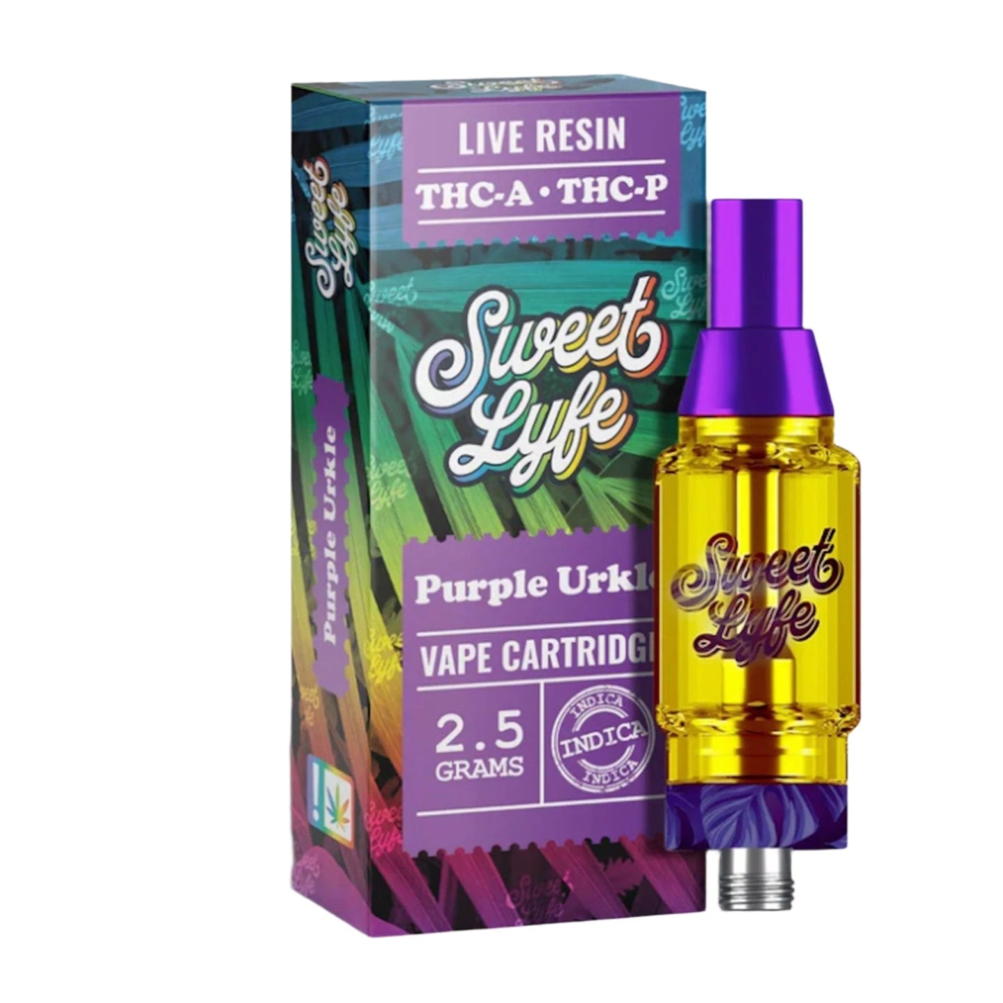 Sweet Lyfe Live Resin Purple Urkle THC-A + THC-P Cartridge - 2500mg - hqdtechusa