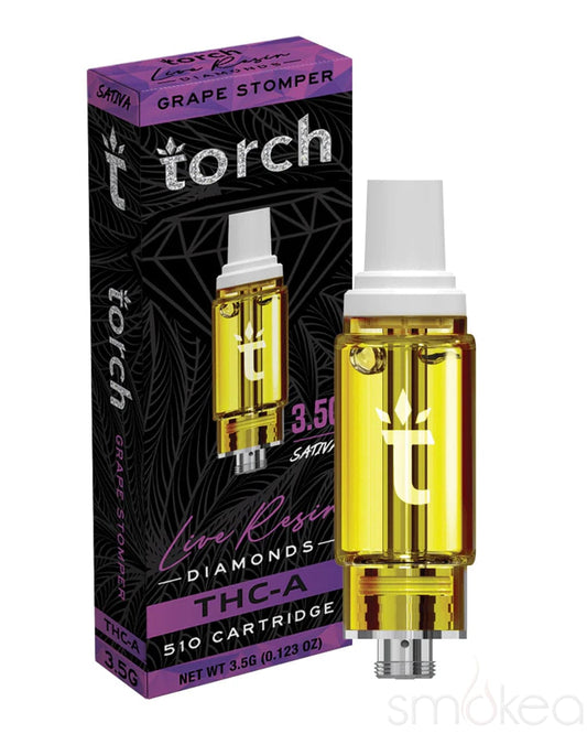 Indulge in the Ultimate Experience with Torch 3.5g THCA Live Resin Diamonds Cartridge - Grape Stomper Flavor!