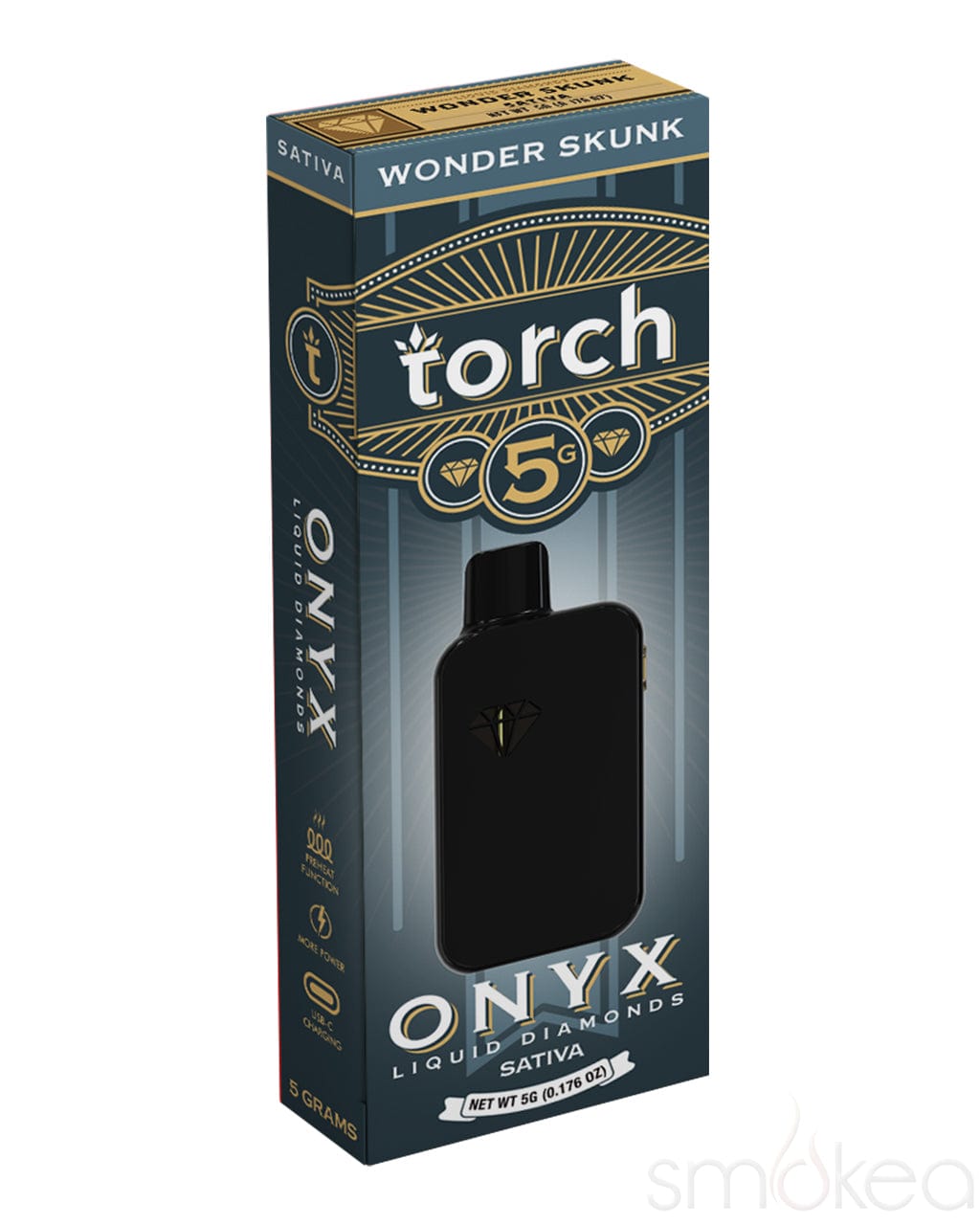 Torch 5G Onyx THCA Liquid Diamonds Vape - Delightful Wonder Skunk Flavor