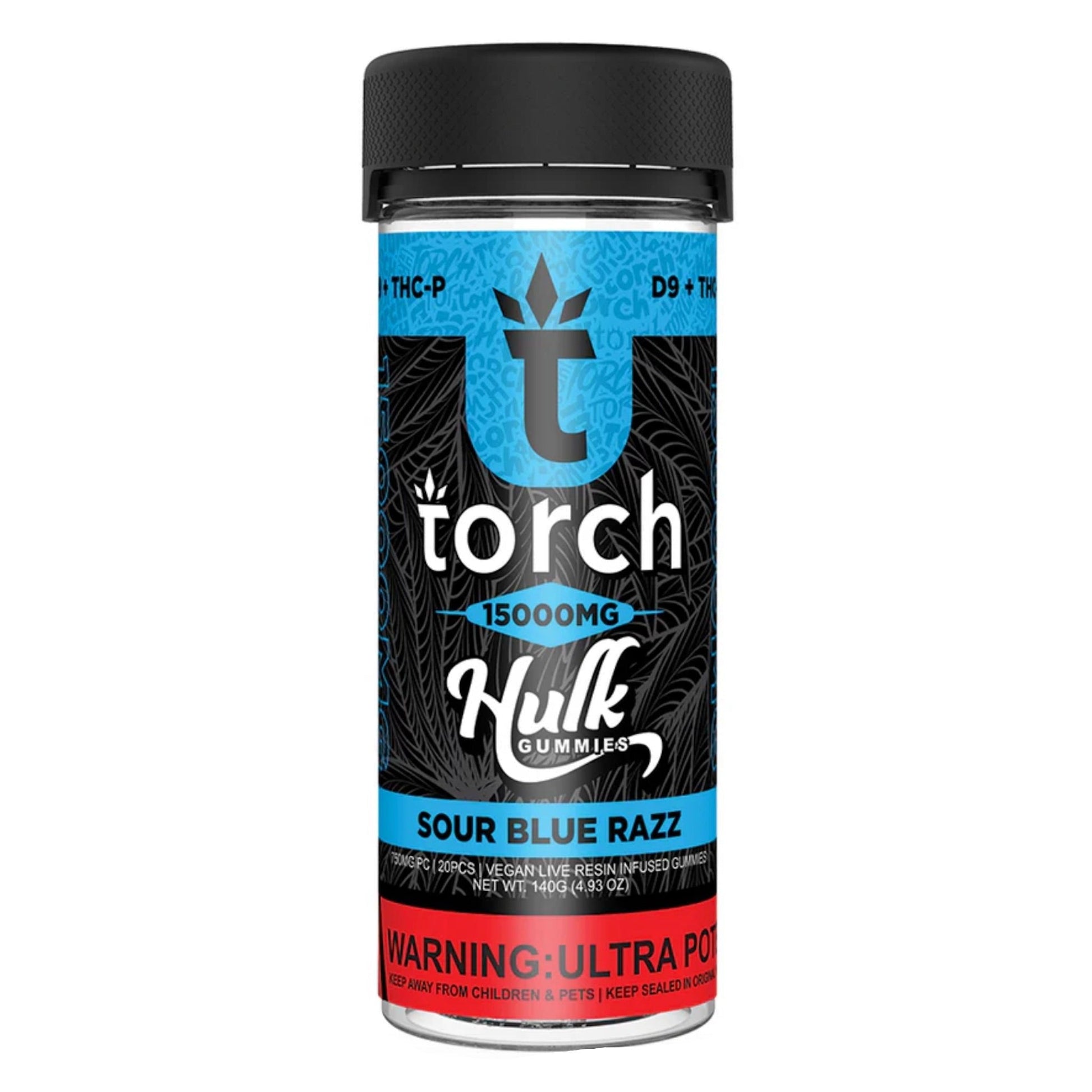 Torch Hulk Sour Blue Razz Gummies - 15000mg - hqdtechusa