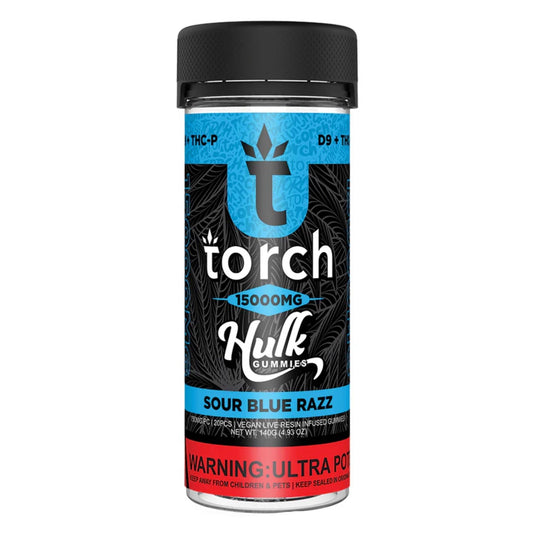 Torch Hulk Sour Blue Razz Gummies - 15000mg - hqdtechusa