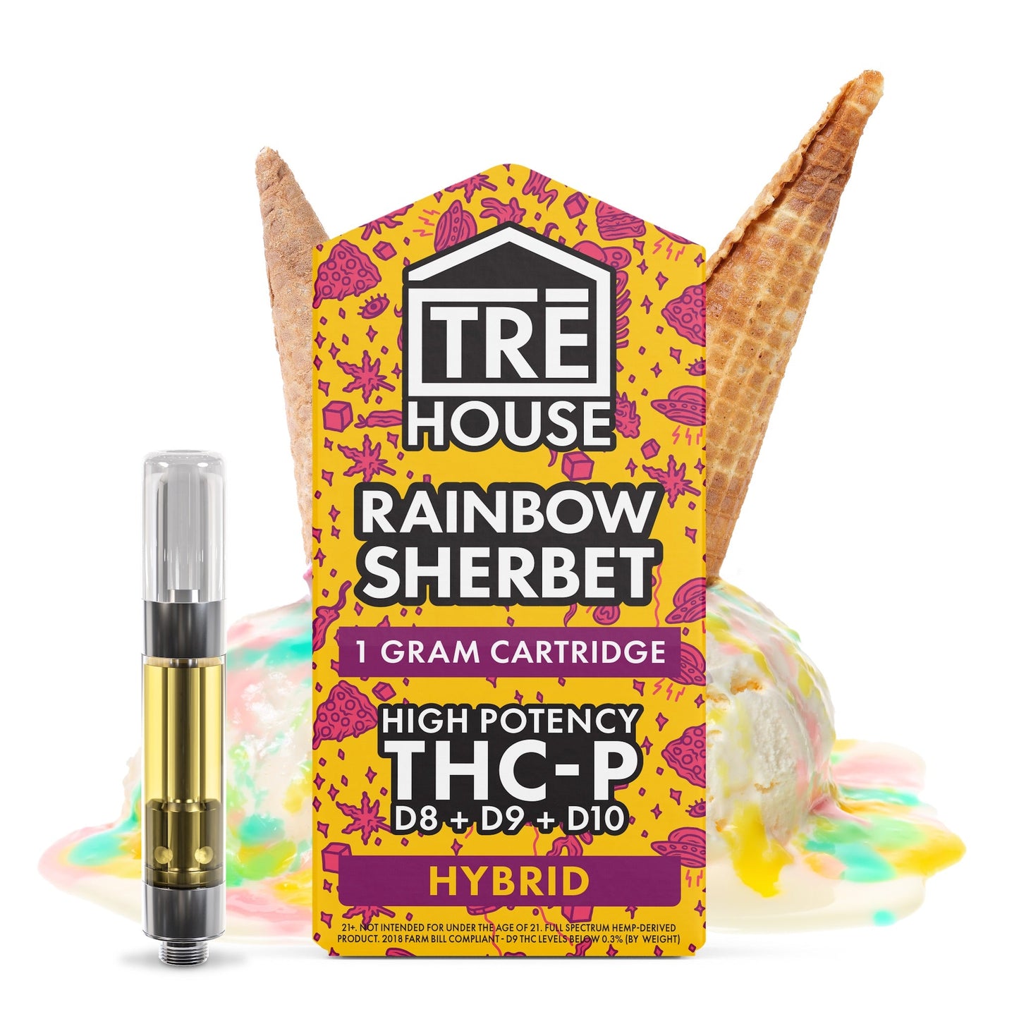 Tre House Live Resin Blend Rainbow Sherbet Cartridge - 1000mg