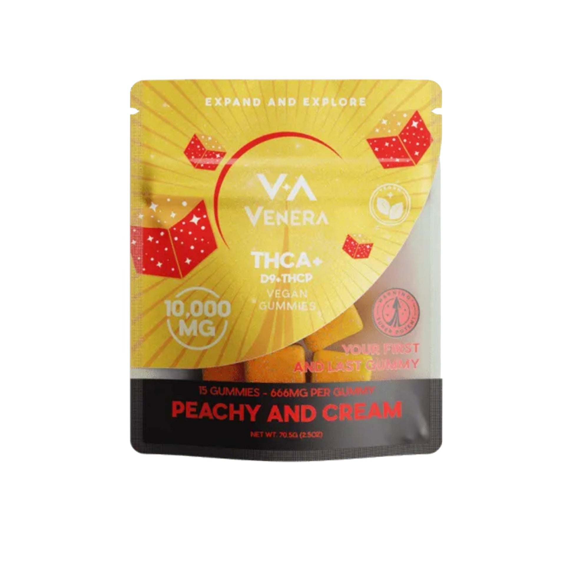 Venera THC-A Peachy n Cream Gummies - 10,000mg - hqdtechusa