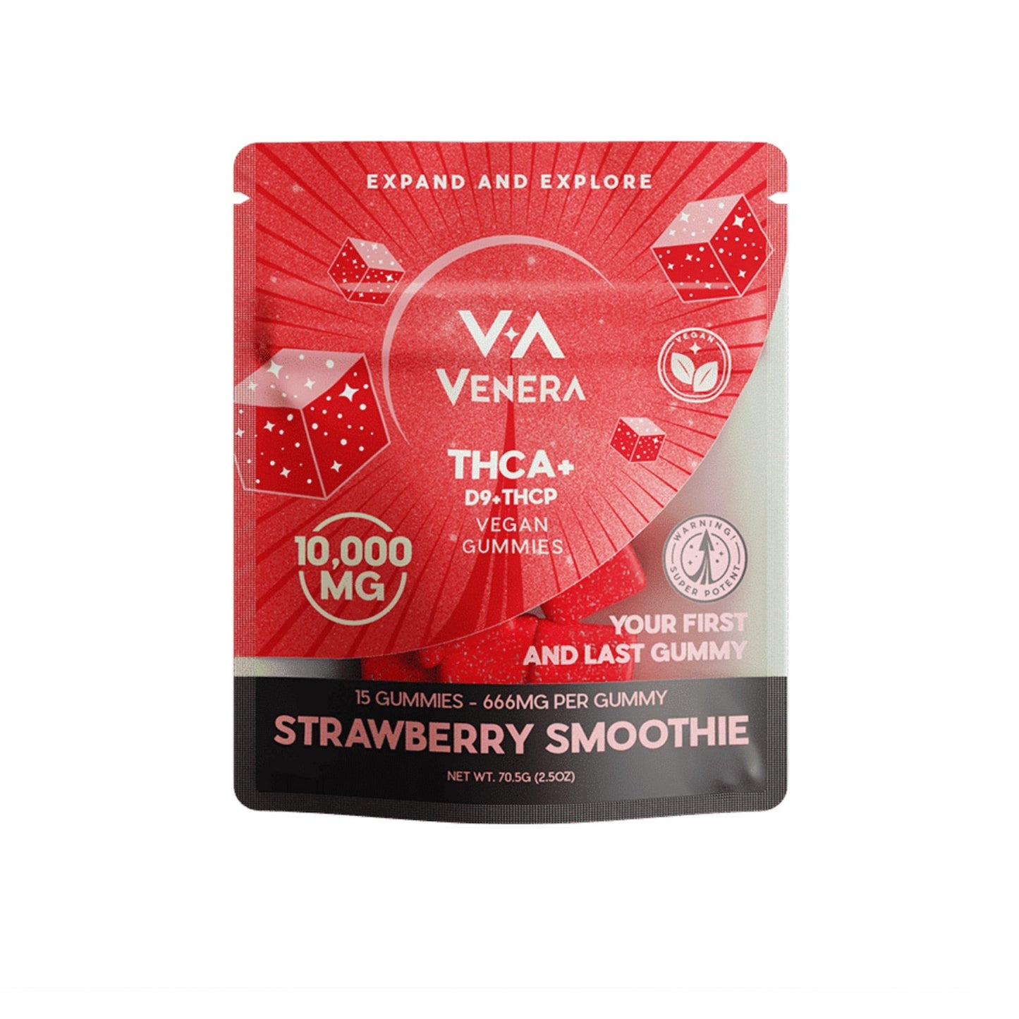 Venera THC-A Strawberry Smoothies Gummies - 10,000mg - hqdtechusa