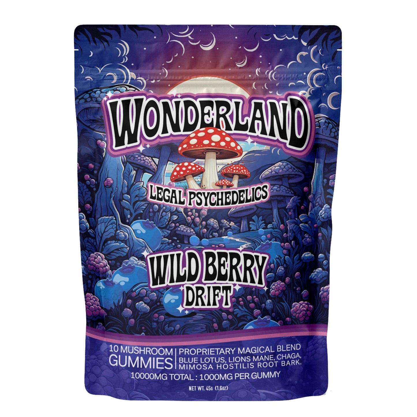 Wonderland Mushroom Wild Berry Drift Gummies - 10,000mg - hqdtechusa