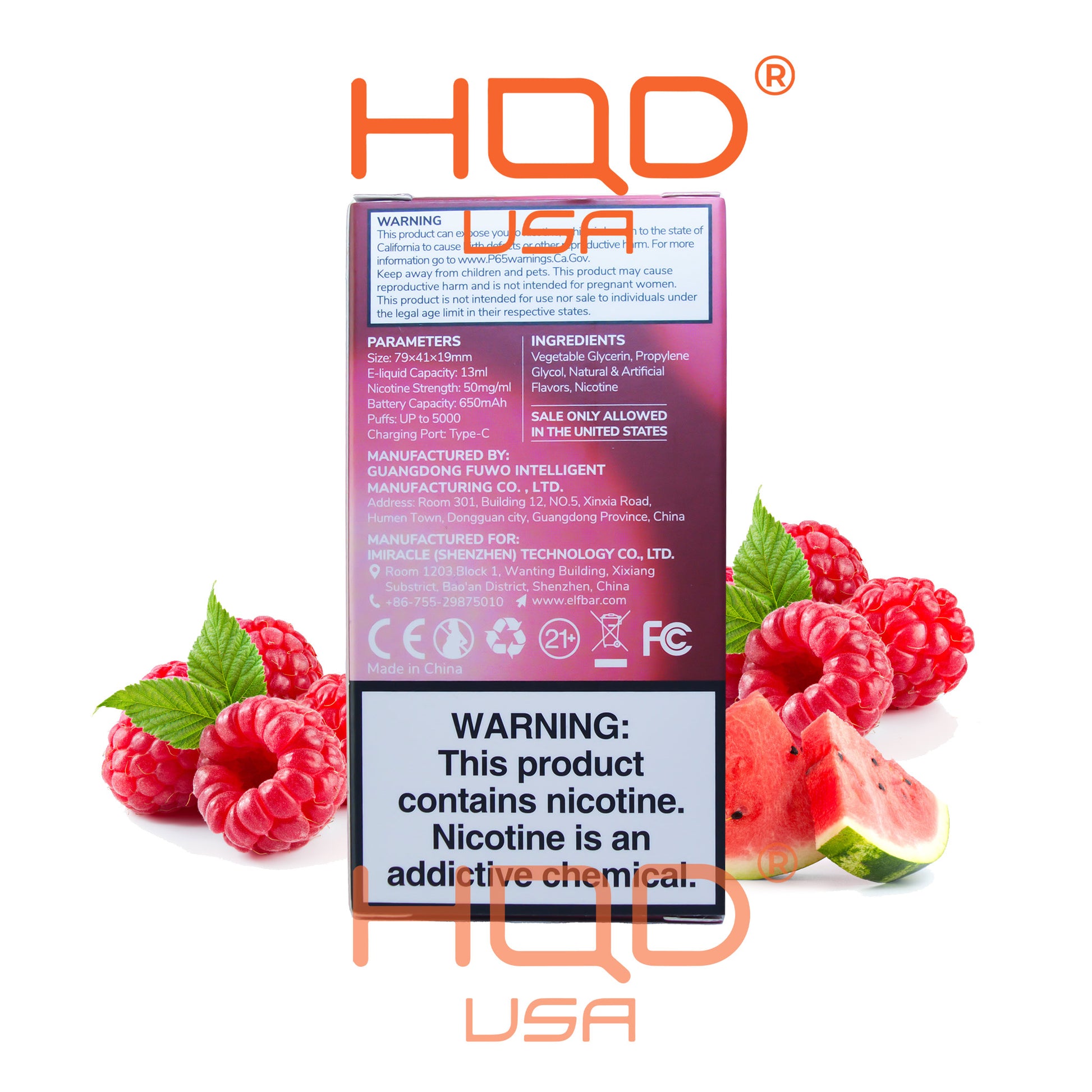 Elf Bar | Ultra BC5000 Disposable Vape Raspberry watermelon 5000 Puffs