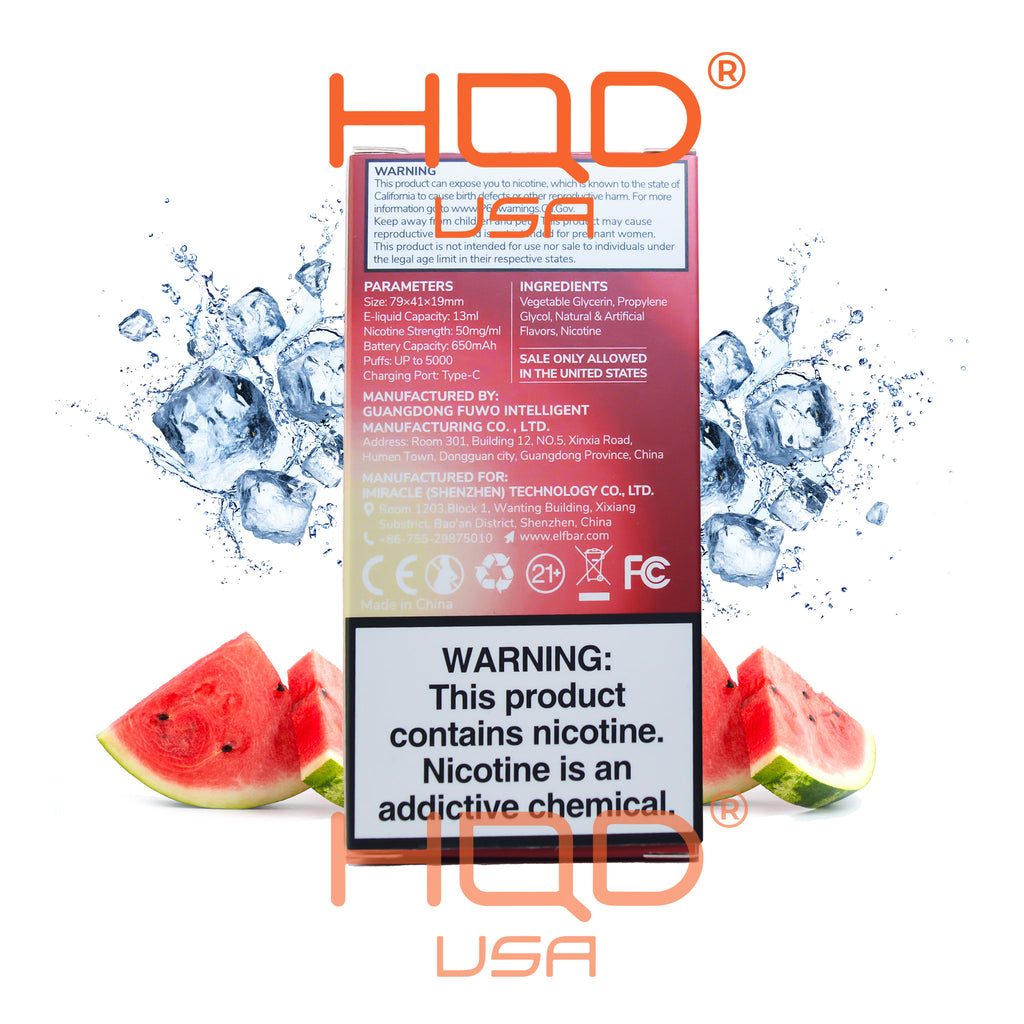 Elf Bar | Ultra BC5000 Disposable Vape Watermelon Ice 5000 Puffs